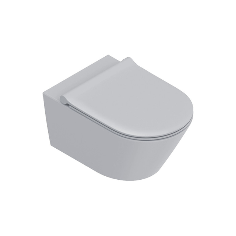 Catalano Zero Унитаз подвесной 55x35, безободковый, смыв Tornado, покрытие Twinglaze+, без крепежа, цвет Cemento Satinato