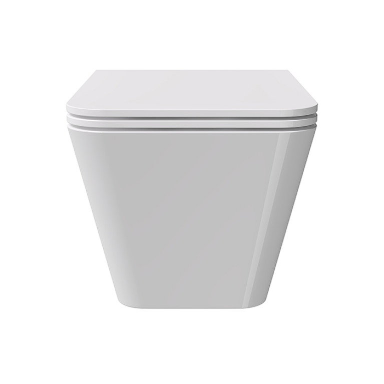 Alice Hide Унитаз Square 55х35, подвесной, безободковый, без сиденья и крышки, белый глянцевый