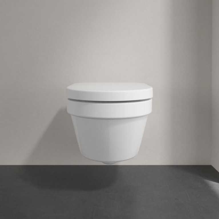 VilleroyBoch Architectura Унитаз подвесной 370*530*330, безободковый, в комплекте сиденье c микролифтом, цвет альпийский белый