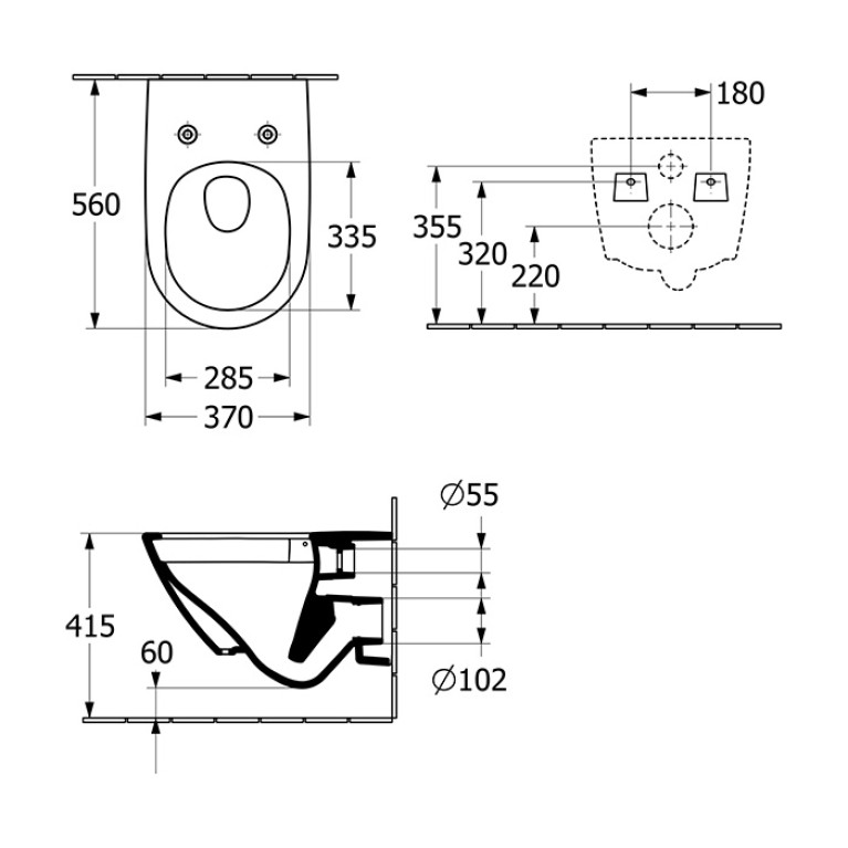 VilleroyBoch Subway 3.0 Унитаз подвесной, безободковый, смыв Tornado, сиденье в комплекте SoftClosing, цвет альпийский белый