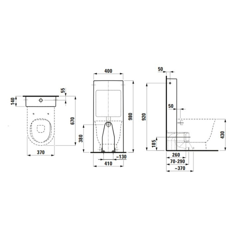Laufen New Classic Унитаз напольный безободковый 560х370х430 мм, выпуск универсальный, цвет белый LCC, с покрытием  LAUFEN Clean Coat