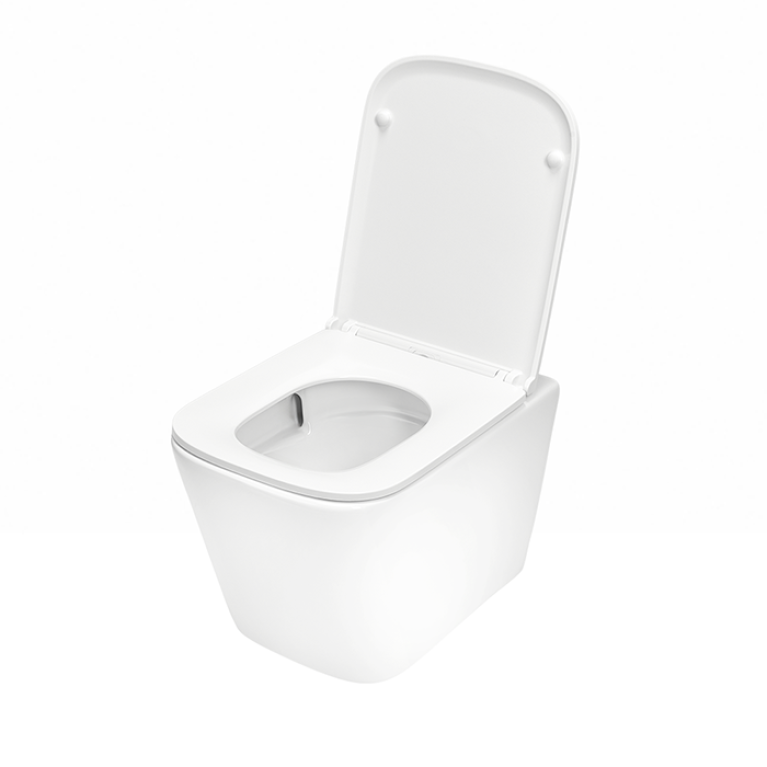 TECEspring S Комплект: Унитаз подвесной Regular, безободковая чаша со смывом Tornado flush, сиденье Slim с микролифтом и быстрым снятием, белый глянец