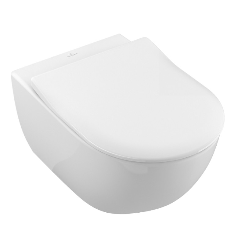 VilleroyBoch Subway 2.0 Сиденье для унитаза SlimSeat с функцией QuickRelease и SoftClosing, белый/нержавеющая сталь