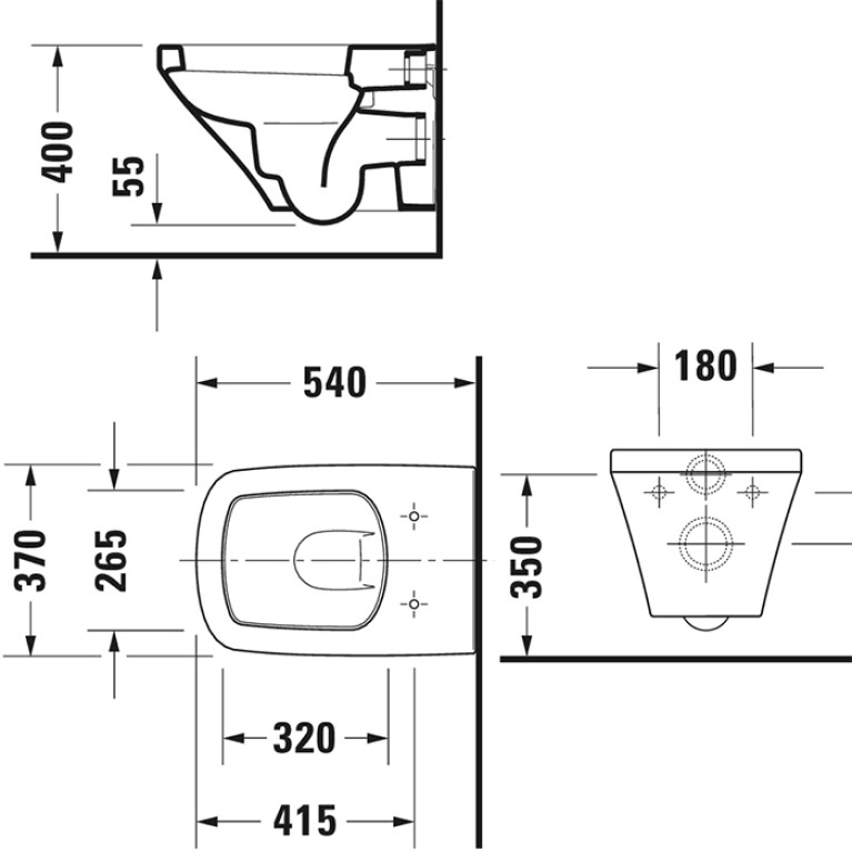 Duravit DuraStyle Унитаз подвесной с ободком, 370x540мм, Цвет: Белый