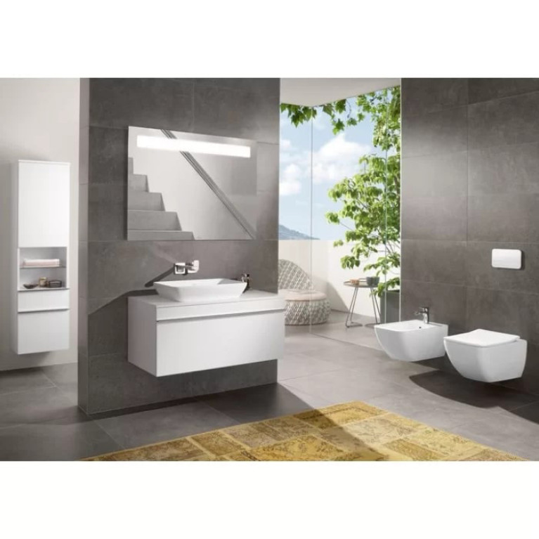 VilleroyBoch Venticello Унитаз подвесной 375*560*330, безободковый, в комплекте сиденье SlimSeat c микролифтом, покрытие CeramicPlus, цвет альпийский
