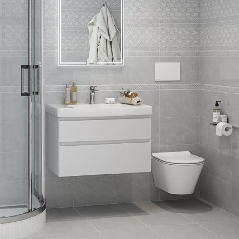 Kerama Marazzi Унитаз CUBO подвесной безободковый с крепежом и сиденьем, быстросъемным с softclose, белый глянцевый