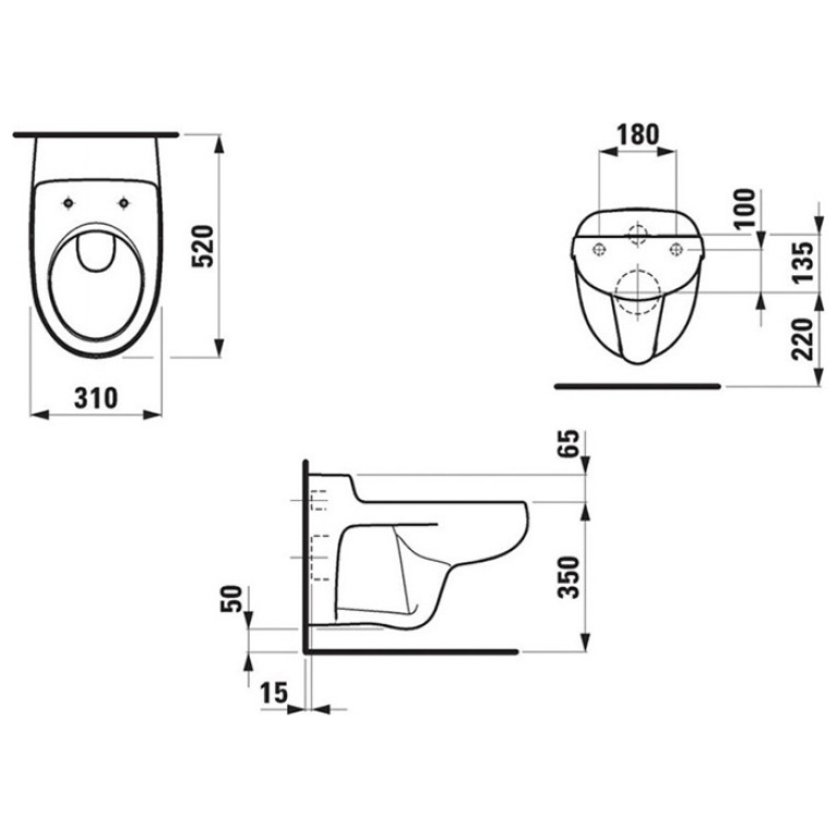 LAUFEN Florakids Унитаз подвесной с глубоким смыванием 520х310х300 мм, ,цвет  белый