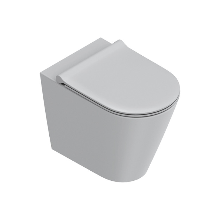 Catalano ZERO Унитаз напольный 55x35, безободковый, универс.слив, смыв Tornado, покрытие Twinglaze+, без крепежа, цвет Cemento Satinato