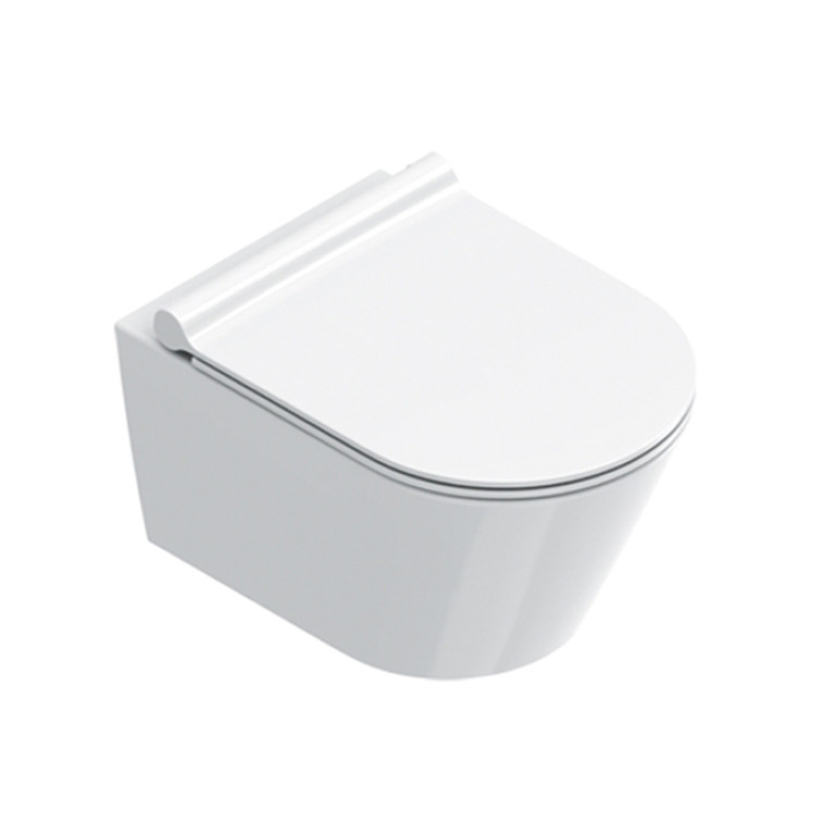 Catalano ZERO Унитаз подвесной 50x35, безободковый, смыв Tornado, покрытие Cataglaze+, без крепежа, цвет белый глянцевый