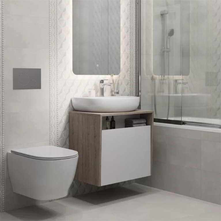 Kerama Marazzi Унитаз Modula подвесной безободковый с крепежом, белый глянцевый  (Цена по Распродаже) (подходит ТОЛЬКО PLMR.seat.02\WHT)