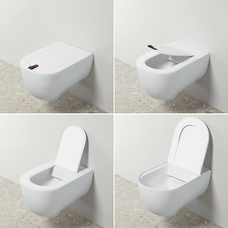 Artceram THE ONE Унитаз подвесной безободковый , 52х35, с креплениями, цвет rosso corallo (Снято с пр-ва)