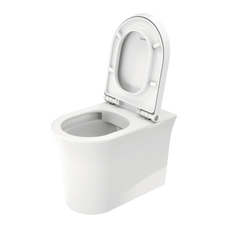 Duravit White Tulip Унитаз напольный 370х580х420 мм, безободковый, слив в стену, HygieneGlaze, цвет: белый