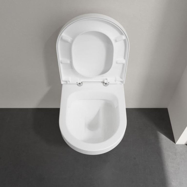 VilleroyBoch Architectura Унитаз подвесной 370*530*330, безободковый, в комплекте сиденье c микролифтом, цвет альпийский белый