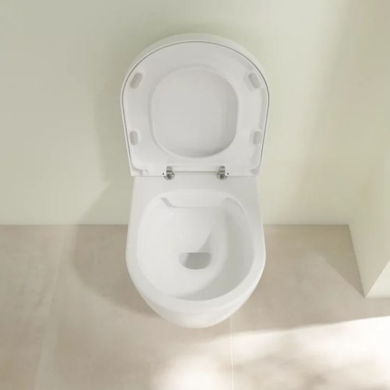 VilleroyBoch Avento&nbsp;Унитаз подвесной 370*530*310, безободковый, в комплекте сиденье c микролифтом, цвет альпийский белый