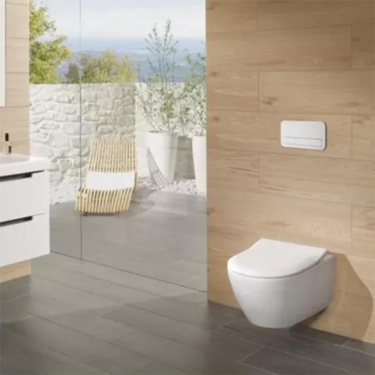 VilleroyBoch Subway 2.0 Унитаз подвесной 370*560*365, безободковый, в комплекте сиденье SlimSeat с микролифтом, CeramicPlus, цвет альпийский белый