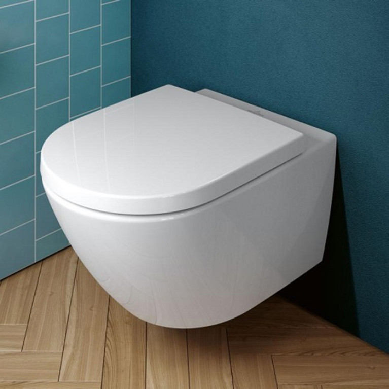 VilleroyBoch Subway 3.0 Унитаз подвесной, безободковый, смыв Tornado, сиденье в комплекте SoftClosing, CeramicPlus, цвет альпийский белый