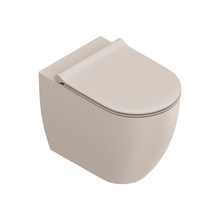 Catalano SFERA Унитаз напольный 55x35, безободковый, универс.слив, смыв Tornado, покрытие Twinglaze+, без крепежа, цвет Seta Satinato