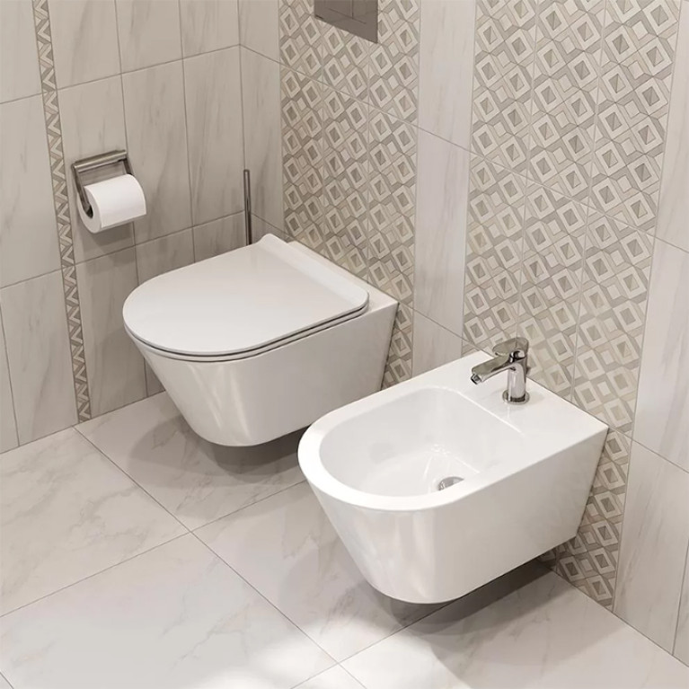 Kerama Marazzi Унитаз PLAZA Modern подвесной безободковый, белый глянцевый (НЕДОСТУПНО к заказу, нов. арт. KMPMWc53GWh2)
