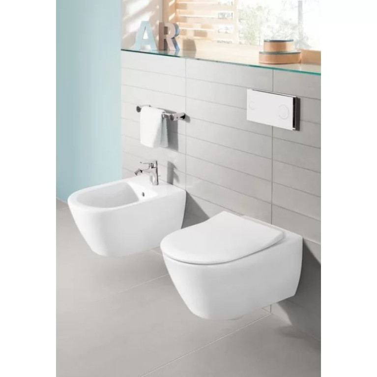 VilleroyBoch Subway 2.0 Унитаз подвесной 370*560*365, безободковый, в комплекте сиденье SlimSeat, микролифт, цвет альпийский белый