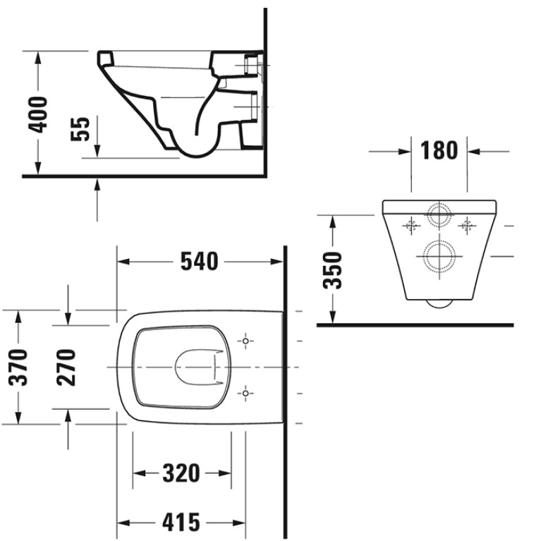 Duravit DuraStyle Унитаз подвесной 540х370 мм,  с креплением,  цвет белый