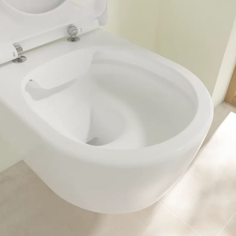 VilleroyBoch Avento&nbsp;Унитаз подвесной 370*530*310, безободковый, в комплекте сиденье c микролифтом, цвет альпийский белый