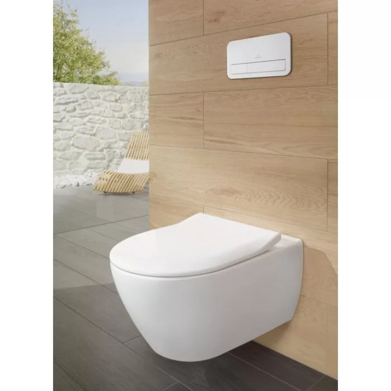 VilleroyBoch Subway 2.0 Унитаз подвесной 370*560*365, безободковый, в комплекте сиденье SlimSeat, микролифт, цвет альпийский белый