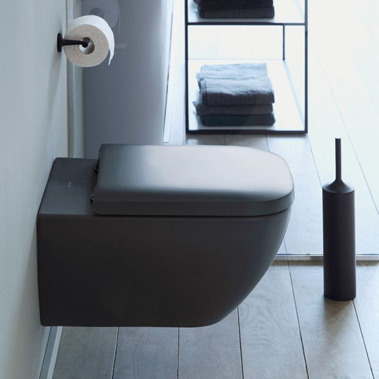 Duravit Happy D.2 Унитаз подвесной rimless 365x540мм, , вкл. крепление Durafix, цвет: антрацит матовый