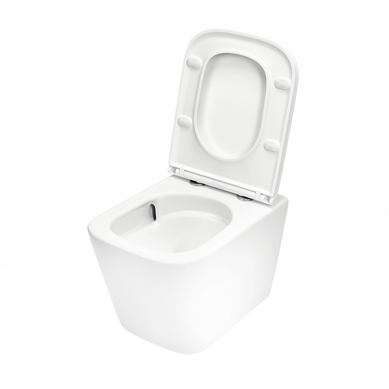 TECEspring S Комплект: Унитаз подвесной Regular, безободковая чаша со смывом Tornado flush, сиденье Slim с микролифтом и быстрым снятием, белый глянец