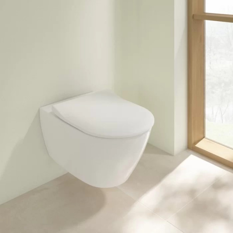 VilleroyBoch Subway 2.0 Унитаз подвесной 370*560*365, безободковый, в комплекте сиденье SlimSeat, микролифт, цвет альпийский белый
