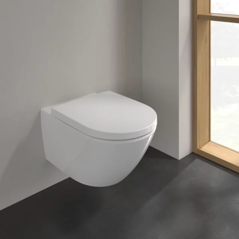 VilleroyBoch Subway 3.0 Унитаз подвесной, безободковый, смыв Tornado, сиденье в комплекте SoftClosing, цвет альпийский белый