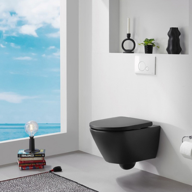 Duravit D-Neo Унитаз подвесной Duravit Rimless&reg;, цвет антрацит матт (СПЕЦЦЕНА)