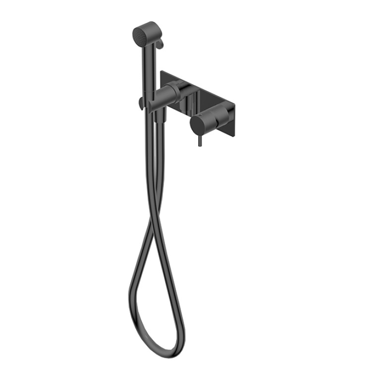 Ritmonio Toilet accessories Гигиенический душ из латуни со смесителем, внешняя часть (для встр. части PM0000F), цвет: Brushed Black Chrome