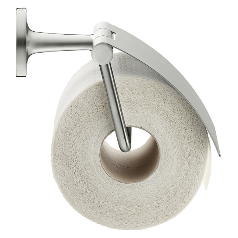 Duravit Starck T Держатель туалетной бумаги с крышкой  настенный, цвет: Stainless steel Brushed