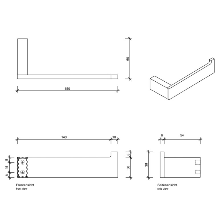DECOR WALTHER CONTRACT CT TPH1 Держатель туалетной бумаги, цвет черный матовый