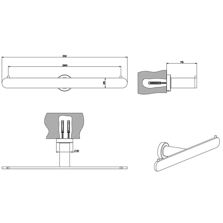 Gessi Emporio accessories Настенный двойной держатель для туалетной бумаги, цвет: Chrome