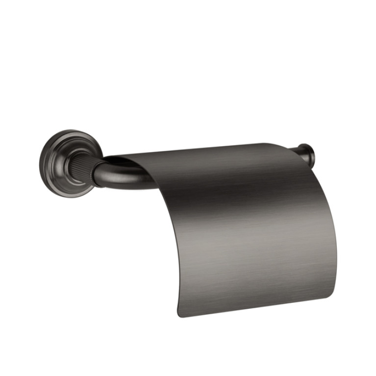 GESSI VENTI20 Держатель туалетной бумаги, с крышкой, цвет Black Metal Brushed PVD