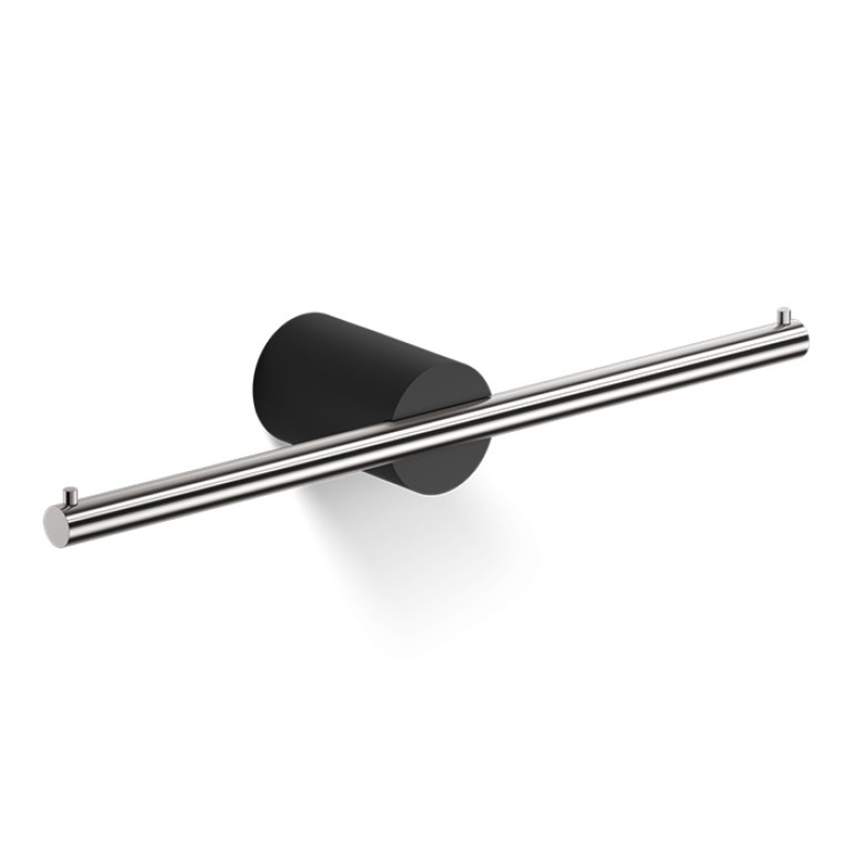 Decor Walther Black Stone TPH2 Держатель туалетной бумаги, двойной, цвет: черный матовый / сталь матовая