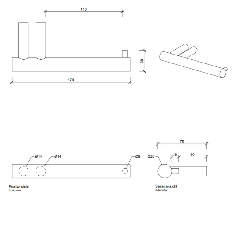 Decor Walther Bar TPH1 Держатель туалетной бумаги, подвесной, цвет: золото