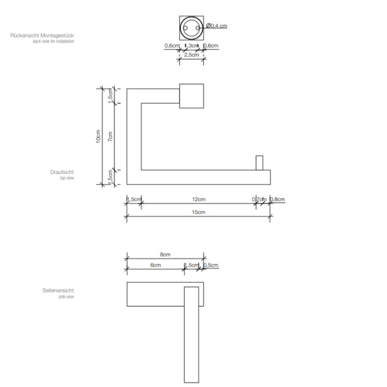 Decor Walther Corner TPH3 Держатель туалетной бумаги, подвесной, цвет: черный матовый
