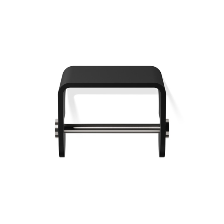 Decor Walther Black Stone TPH4 Держатель туалетной бумаги, подвесной, цвет: черный матовый / сталь матовая