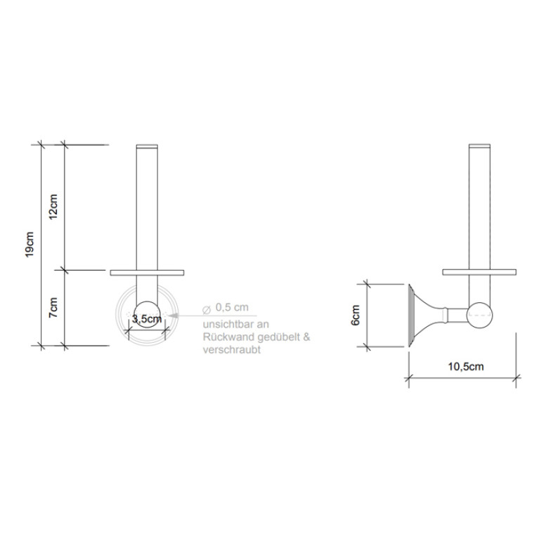 Decor Walther Classic ERH Держатель запасного рулона, подвесной, цвет: золото