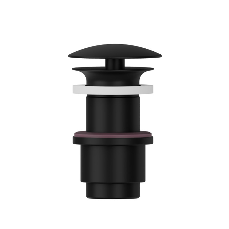 Newform  Донный клапан 11/4, свободный слив, для раковины без перелива, Н min 40 - max 60 мм, цвет:   черный матовый