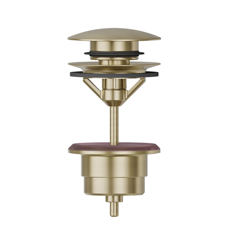 Newform  Донный клапан  клик-клак 11/4,  Н min 5 - max 65 мм, цвет: PVD brushed pale gold