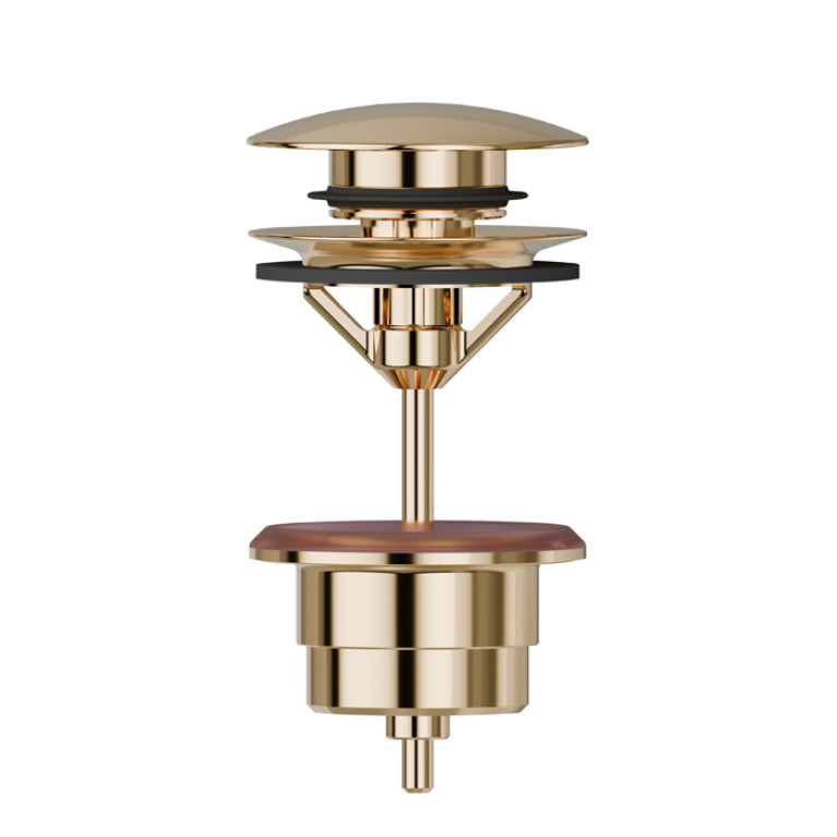 Newform  Донный клапан  клик-клак 11/4,  Н min 5 - max 65 мм, цвет:  PVD glossy gold