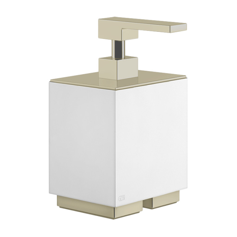GESSI  INVERSO ACCESSORIES Дозатор для жидкого мыла настольный белый, цвет: Warm Bronze Br PVD