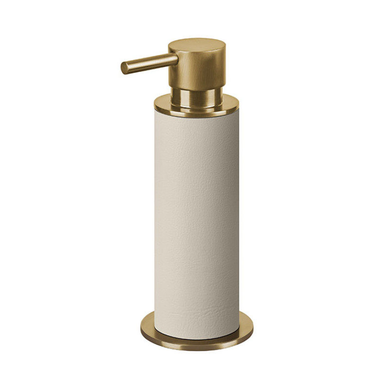 ADJ Диспенсер для жидкого мыла, D7xH19см., цвет: Gold/white /panna cotta
