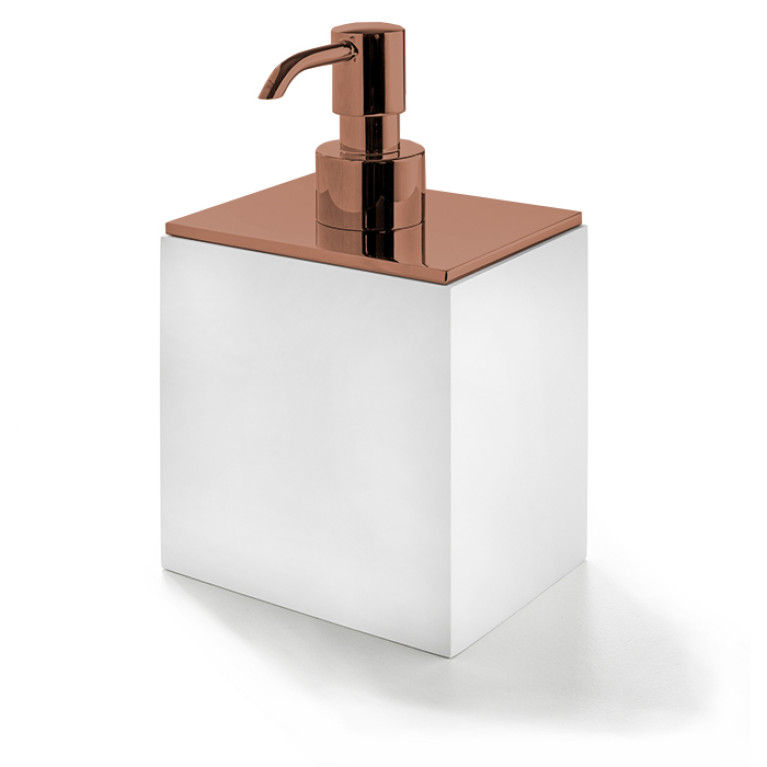 3SC BeMood White Дозатор настольный 10хh16,5х8 см, цвет белый/Warm Brushed Bronze PVD