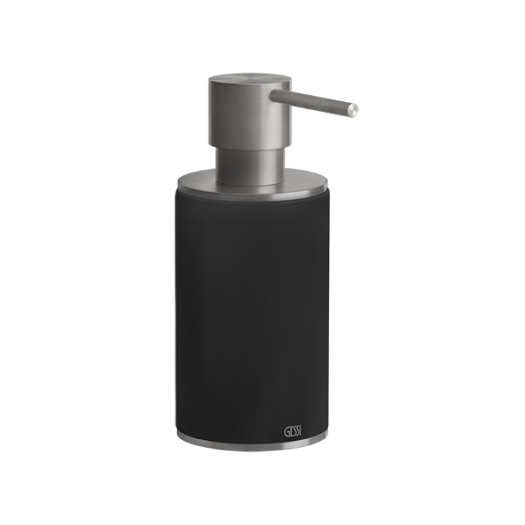GESSI 316 Дозатор для жидкого мыла настольный, цвет: черный/steel brushed