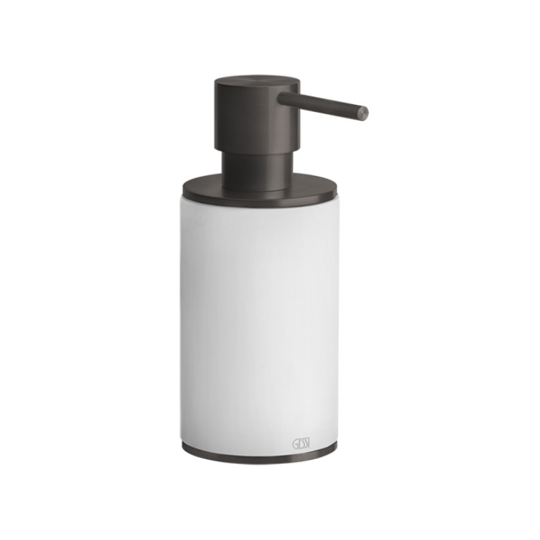 GESSI 316 Дозатор для жидкого мыла настольный, цвет: белый/brushed black metal pvd