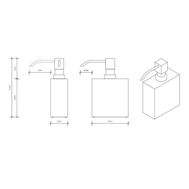 Decor Walther Cube DW 470 Дозатор для мыла, настольный, цвет: матовый черный